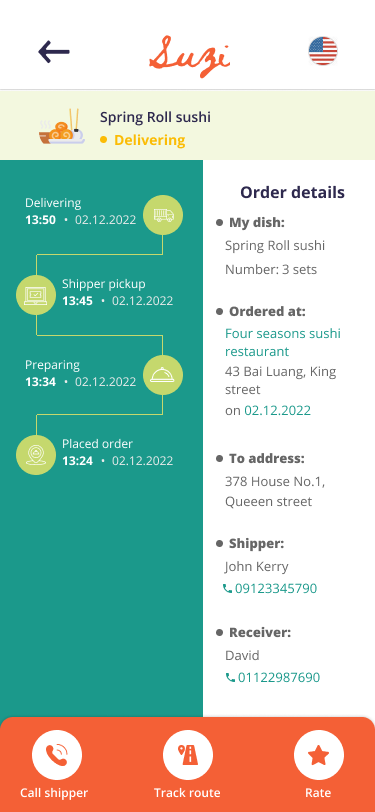 Home Screen of Sushi Ordering App